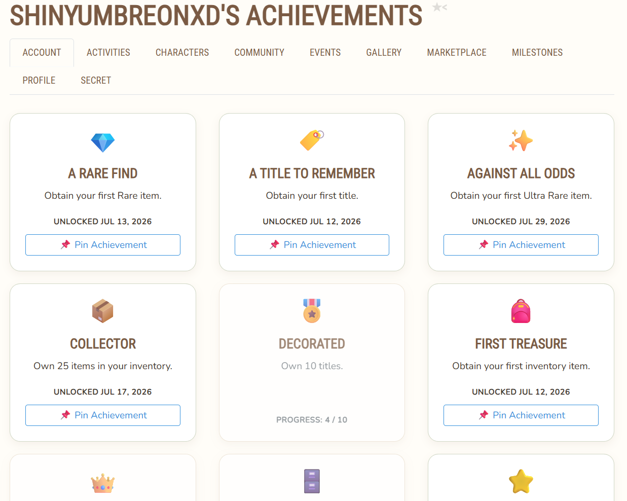 Achievements